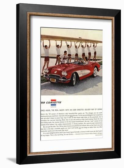 1959 GM Corvette Sports Car-null-Framed Art Print