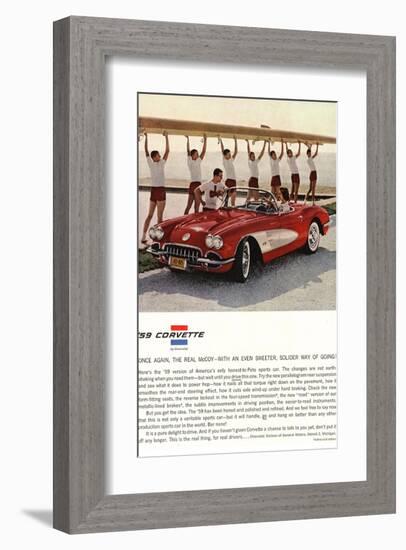 1959 GM Corvette Sports Car-null-Framed Art Print