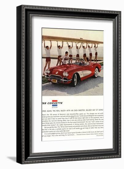 1959 GM Corvette Sports Car-null-Framed Art Print