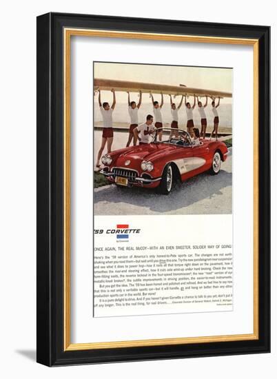 1959 GM Corvette Sports Car-null-Framed Art Print