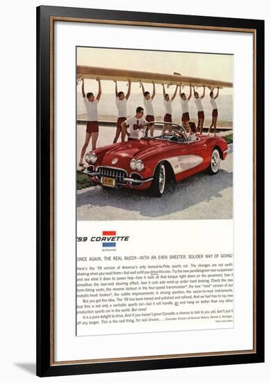 1959 GM Corvette Sports Car-null-Framed Art Print