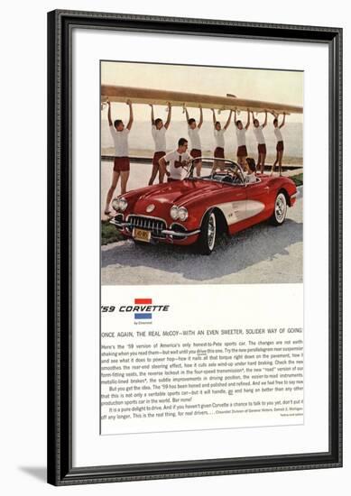 1959 GM Corvette Sports Car-null-Framed Art Print