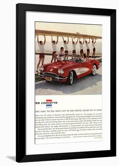 1959 GM Corvette Sports Car-null-Framed Art Print