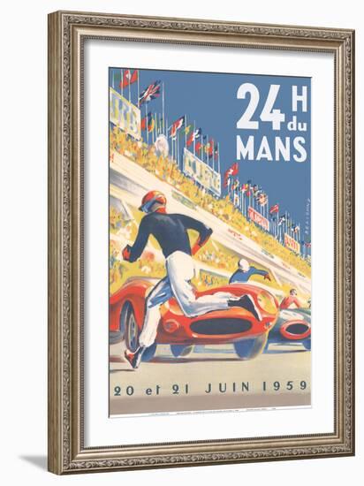 1959 Grand Prix - 24 hours of Le Mans France - Endurance Racing-Michel Beligond-Framed Art Print