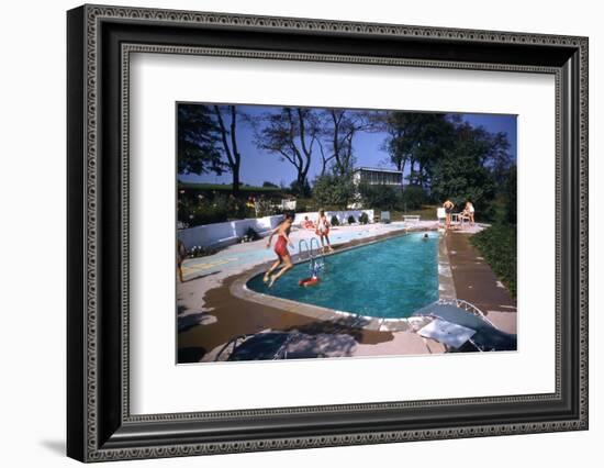 1959: Mrs. Wilbur S. Forrest's Pool in New Hope, Pa., a Treat for Her Eight Grandchildren-Frank Scherschel-Framed Photographic Print