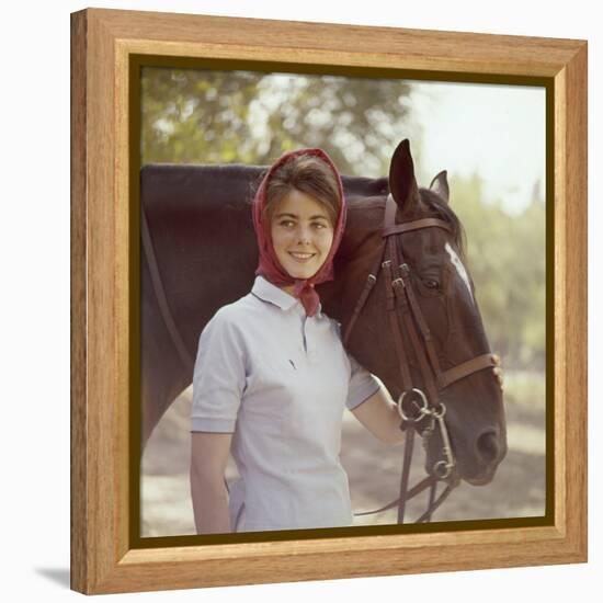 1960: American Dressage Rider, Patricia Galvin with Horse, Rath Patrick, 1960 Rome Olympic Games-George Silk-Framed Premier Image Canvas