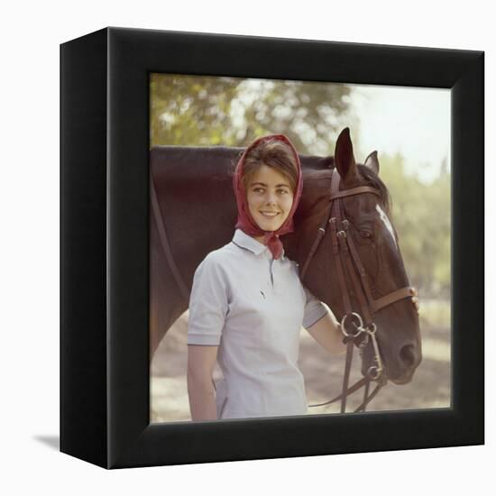 1960: American Dressage Rider, Patricia Galvin with Horse, Rath Patrick, 1960 Rome Olympic Games-George Silk-Framed Premier Image Canvas