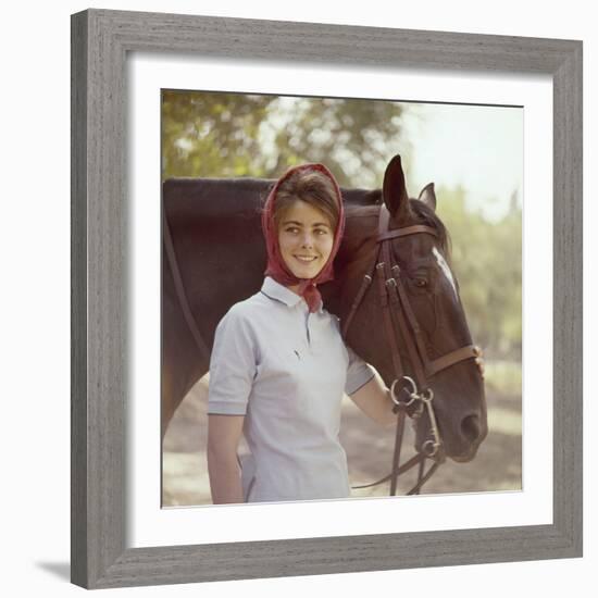 1960: American Dressage Rider, Patricia Galvin with Horse, Rath Patrick, 1960 Rome Olympic Games-George Silk-Framed Photographic Print