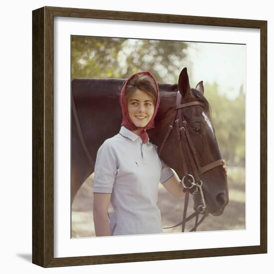 1960: American Dressage Rider, Patricia Galvin with Horse, Rath Patrick, 1960 Rome Olympic Games-George Silk-Framed Photographic Print