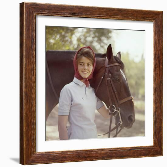 1960: American Dressage Rider, Patricia Galvin with Horse, Rath Patrick, 1960 Rome Olympic Games-George Silk-Framed Photographic Print