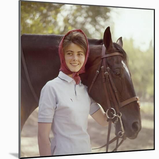 1960: American Dressage Rider, Patricia Galvin with Horse, Rath Patrick, 1960 Rome Olympic Games-George Silk-Mounted Photographic Print