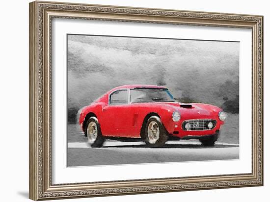 1960 Ferrari 250 GT SWB Watercolor-NaxArt-Framed Premium Giclee Print