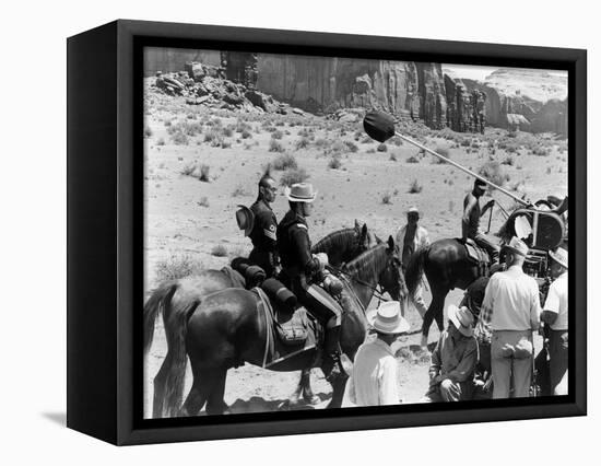 1960, Woody Strode, Jeffrey Hunter and John Ford-null-Framed Stretched Canvas