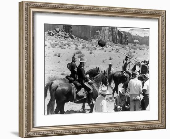 1960, Woody Strode, Jeffrey Hunter and John Ford-null-Framed Photo