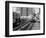 1960s-1970s Chicago, Public Transportation El Train Turning into the Loop on Wells Street-null-Framed Photographic Print