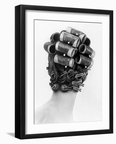 1960s Bouffant Hair Styles Created with Big Rollers and Pin Curls to Create a Soft Flip Up at Neck-null-Framed Photo