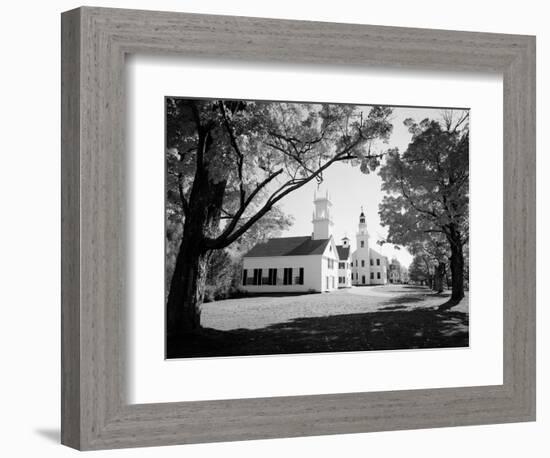 1960s Church and Local Buildings in the Town Square of Washington New Hampshire-null-Framed Photographic Print