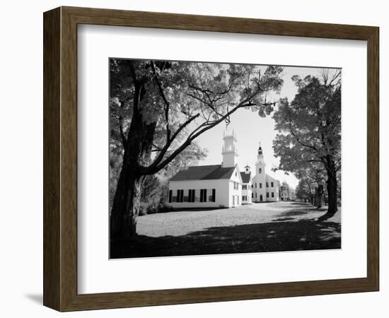 1960s Church and Local Buildings in the Town Square of Washington New Hampshire-null-Framed Photographic Print