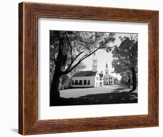 1960s Church and Local Buildings in the Town Square of Washington New Hampshire-null-Framed Photographic Print