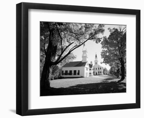 1960s Church and Local Buildings in the Town Square of Washington New Hampshire-null-Framed Photographic Print