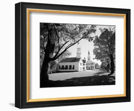 1960s Church and Local Buildings in the Town Square of Washington New Hampshire-null-Framed Photographic Print