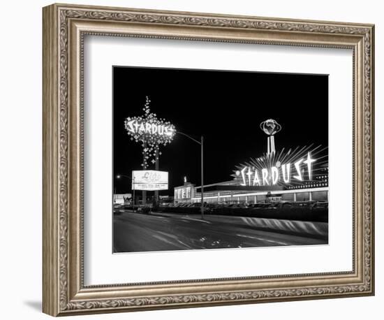 1960s Night Scene of the Stardust Casino Las Vegas,, Nevada-null-Framed Photographic Print