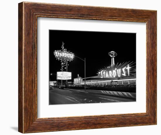 1960s Night Scene of the Stardust Casino Las Vegas,, Nevada-null-Framed Photographic Print