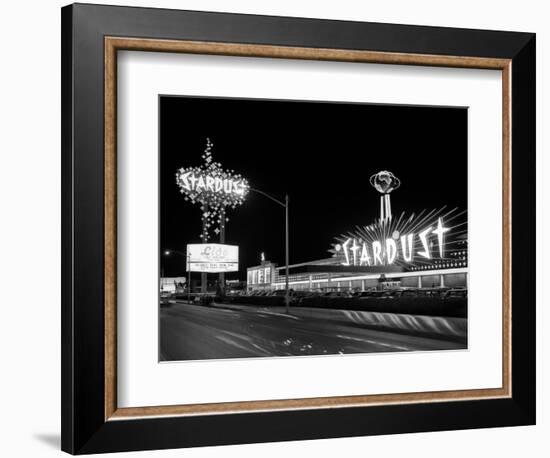 1960s Night Scene of the Stardust Casino Las Vegas,, Nevada-null-Framed Photographic Print
