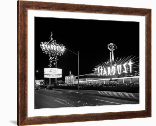 1960s Night Scene of the Stardust Casino Las Vegas,, Nevada-null-Framed Photographic Print