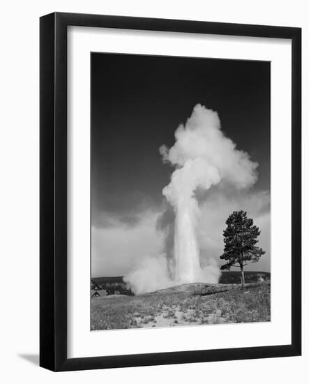 1960s Old Faithful Geyser Erupting Yellowstone National Park-null-Framed Photographic Print