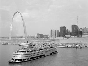 1960s St. Louis Missouri Gateway Arch Skyline Mississippi River SS Admiral Casino