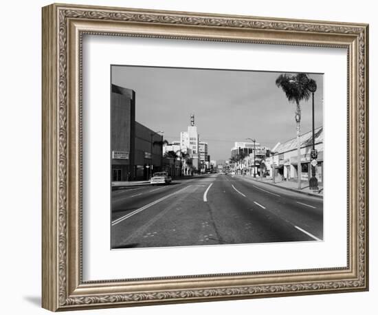 1960s Street Scene West Wilshire Blvd Los Angeles, California-null-Framed Photographic Print