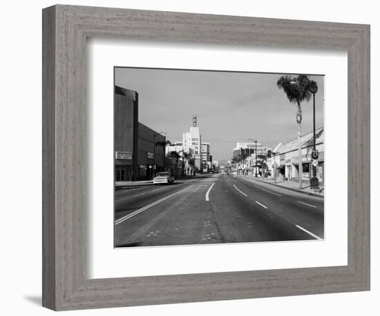 1960s Street Scene West Wilshire Blvd Los Angeles, California-null-Framed Photographic Print