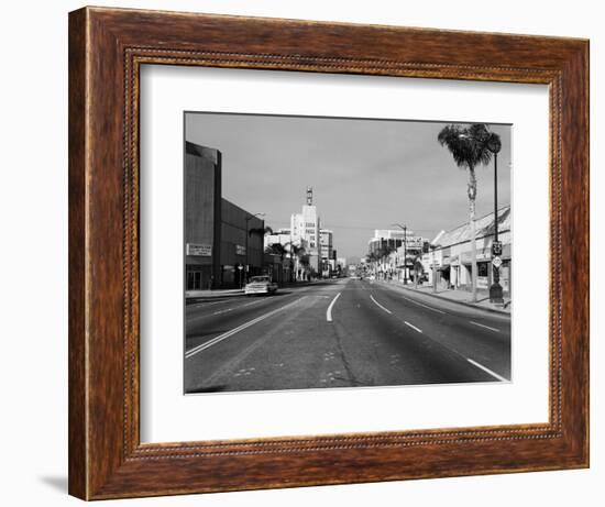 1960s Street Scene West Wilshire Blvd Los Angeles, California-null-Framed Photographic Print