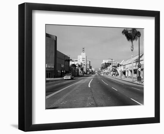 1960s Street Scene West Wilshire Blvd Los Angeles, California-null-Framed Photographic Print