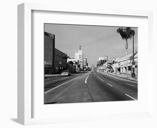 1960s Street Scene West Wilshire Blvd Los Angeles, California-null-Framed Photographic Print