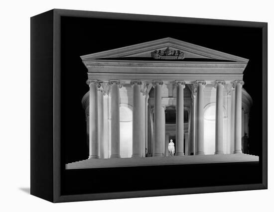 1960s Thomas Jefferson Memorial Lit Up at Night-null-Framed Premier Image Canvas