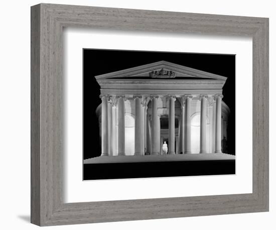 1960s Thomas Jefferson Memorial Lit Up at Night-null-Framed Photographic Print