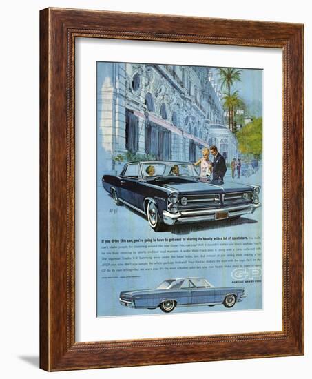 1960s USA Pontiac Grand Prix Magazine Advertisement-null-Framed Giclee Print