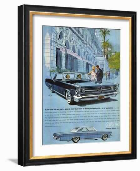 1960s USA Pontiac Grand Prix Magazine Advertisement-null-Framed Giclee Print