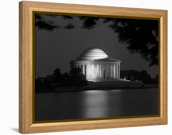 1960s Washington DC Jefferson Memorial at Night-null-Framed Premier Image Canvas