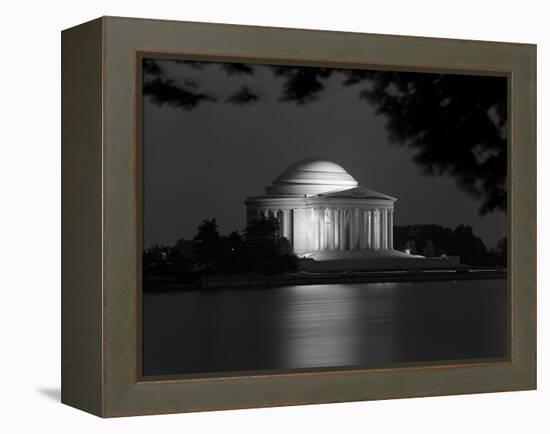 1960s Washington DC Jefferson Memorial at Night-null-Framed Premier Image Canvas