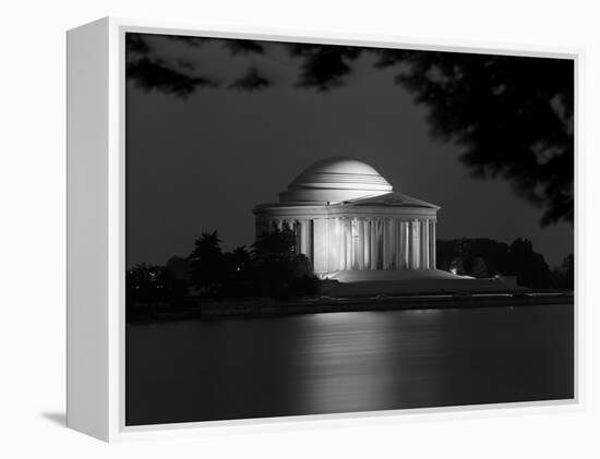 1960s Washington DC Jefferson Memorial at Night-null-Framed Premier Image Canvas