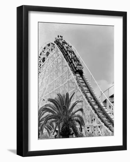 1960s Young People Riding Wooden Roller Coaster-null-Framed Photographic Print