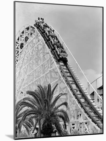 1960s Young People Riding Wooden Roller Coaster-null-Mounted Photographic Print