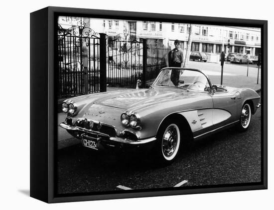 1961 Chevrolet Corvette on a Parking Meter, (C1961)-null-Framed Premier Image Canvas