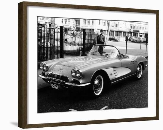 1961 Chevrolet Corvette on a Parking Meter, (C1961)-null-Framed Photographic Print