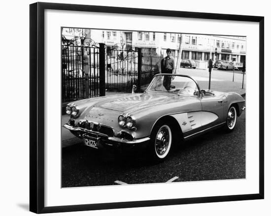 1961 Chevrolet Corvette on a Parking Meter, (C1961)-null-Framed Photographic Print