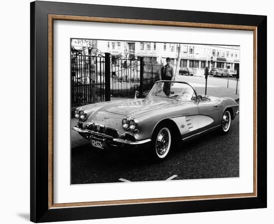 1961 Chevrolet Corvette on a Parking Meter, (C1961)-null-Framed Photographic Print