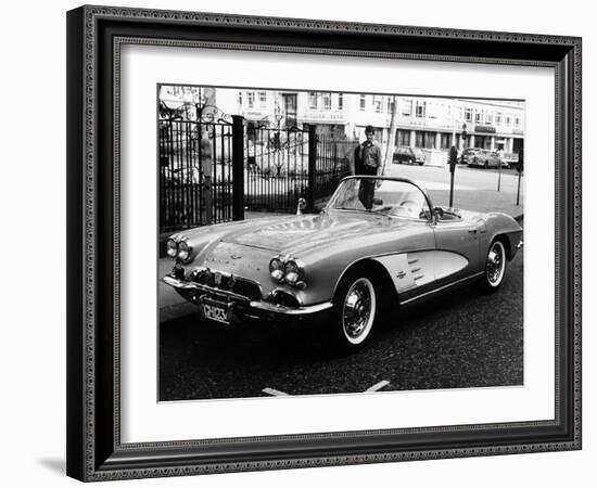 1961 Chevrolet Corvette on a Parking Meter, (C1961)-null-Framed Photographic Print